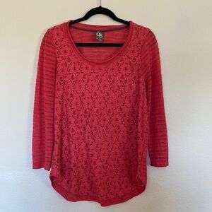 Anthropologie top One September lace pink large